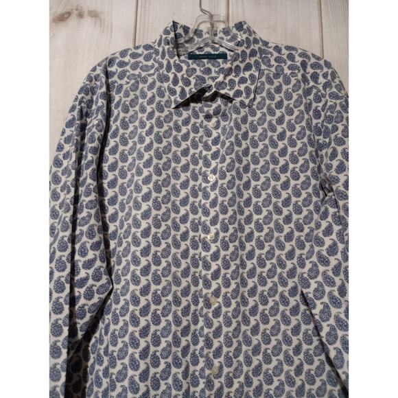 Perry Ellis Shirt Men's 2xl Button Front‎ Long Sleeve Blue - Picture 3 of 8